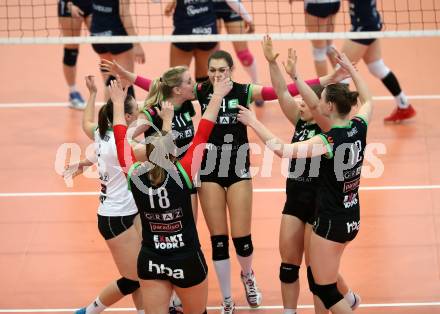 Volleyball. Bundesliga Frauen. Finale. SG Kelag Klagenfurt gegen UVC Holding Graz. Jubel (Graz). Klagenfurt, am 8.4.2018.
Foto: Kuess
---
pressefotos, pressefotografie, kuess, qs, qspictures, sport, bild, bilder, bilddatenbank