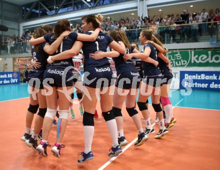 Volleyball. Bundesliga Frauen. Finale. SG Kelag Klagenfurt gegen UVC Holding Graz. Jubel (Klagenfurt). Klagenfurt, am 8.4.2018.
Foto: Kuess
---
pressefotos, pressefotografie, kuess, qs, qspictures, sport, bild, bilder, bilddatenbank