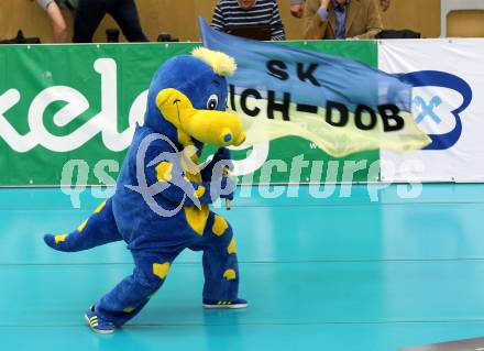 Volleyball Bundesliga Herren. DenitBank AG Volley League Men. SK Posojilnica Aich/Dob gegen SG Union Raiffeisen Waldviertel.  Maskottchen (Aich/Dob). Bleiburg, am 14.4.2018.
Foto: Kuess
---
pressefotos, pressefotografie, kuess, qs, qspictures, sport, bild, bilder, bilddatenbank