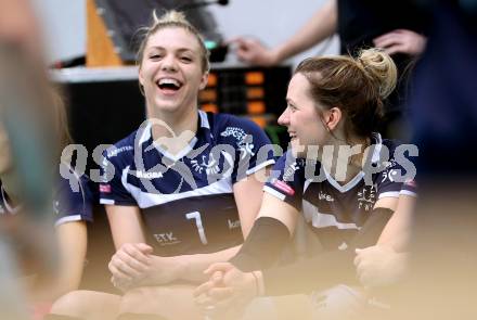 Volleyball. Bundesliga Frauen. Volley League Women. SG Kelag Klagenfurt gegen UVC Holding Graz. Abby Detering, Sophie Wallner (Klagenfurt). Klagenfurt, am 14.4.2018.
Foto: Kuess
---
pressefotos, pressefotografie, kuess, qs, qspictures, sport, bild, bilder, bilddatenbank