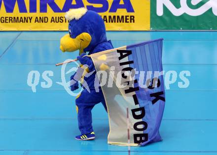 Volleyball Bundesliga Herren. DenitBank AG Volley League Men. SK Posojilnica Aich/Dob gegen SG Union Raiffeisen Waldviertel.  Maskottchen (Aich/Dob). Bleiburg, am 14.4.2018.
Foto: Kuess
---
pressefotos, pressefotografie, kuess, qs, qspictures, sport, bild, bilder, bilddatenbank