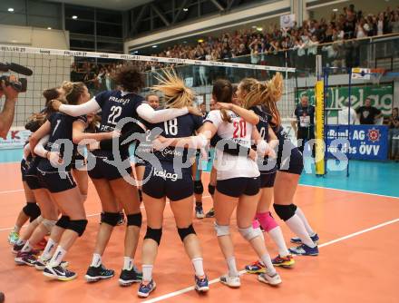 Volleyball. Bundesliga Frauen. Volley League Women. SG Kelag Klagenfurt gegen UVC Holding Graz. Jubel (Klagenfurt). Klagenfurt, am 14.4.2018.
Foto: Kuess
---
pressefotos, pressefotografie, kuess, qs, qspictures, sport, bild, bilder, bilddatenbank