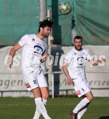 Fussball Kaerntner Liga. SAK gegen Annabichler SV. Stephan Buergler, Enis Durkovic (SAK). Welzenegg, am 20.4.2018.
Foto: Kuess
---
pressefotos, pressefotografie, kuess, qs, qspictures, sport, bild, bilder, bilddatenbank