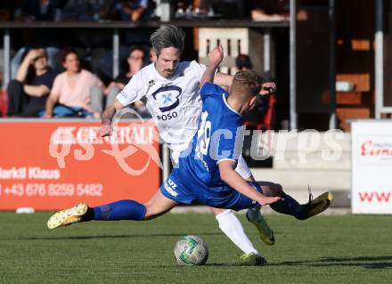 Fussball Kaerntner Liga. SAK gegen Annabichler SV. Thomas Riedl,  (SAK), Dennis  Christian Mayer (ASV). Welzenegg, am 20.4.2018.
Foto: Kuess
---
pressefotos, pressefotografie, kuess, qs, qspictures, sport, bild, bilder, bilddatenbank