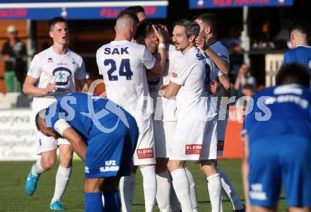 Fussball Kaerntner Liga. SAK gegen Annabichler SV. Torjubel Darjan Aleksic (SAK). Welzenegg, am 20.4.2018.
Foto: Kuess
---
pressefotos, pressefotografie, kuess, qs, qspictures, sport, bild, bilder, bilddatenbank