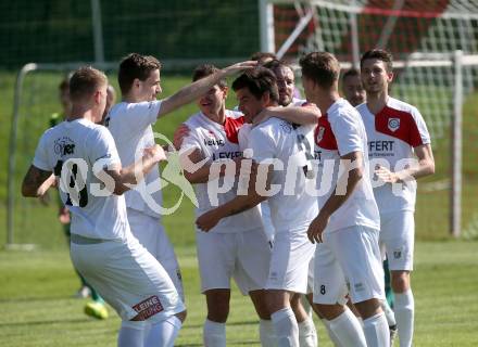 Fussball. Kaerntner Liga. Maria Saal gegen FC Lendorf. Torjubel Aldamir Araujo Da Silva Filho (Maria Saal). Maria Saal, 21.4.2018.
Foto: Kuess
---
pressefotos, pressefotografie, kuess, qs, qspictures, sport, bild, bilder, bilddatenbank