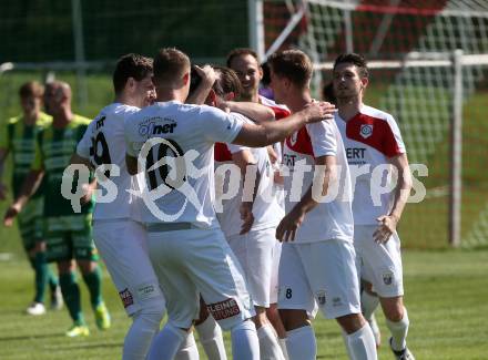 Fussball. Kaerntner Liga. Maria Saal gegen FC Lendorf. Torjubel Aldamir Araujo Da Silva Filho (Maria Saal). Maria Saal, 21.4.2018.
Foto: Kuess
---
pressefotos, pressefotografie, kuess, qs, qspictures, sport, bild, bilder, bilddatenbank