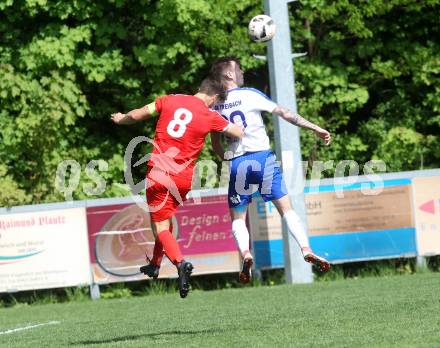 Fussball. Kaerntner Liga. KAC 1909 gegen Treibach. Marcel Guenther Kuster  (KAC), Kevin Vaschauner (Treibach). Klagenfurt, 28.4.2018.
Foto: Kuess
---
pressefotos, pressefotografie, kuess, qs, qspictures, sport, bild, bilder, bilddatenbank