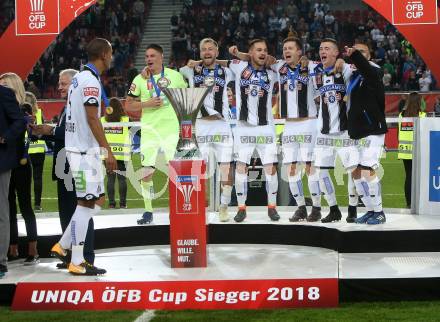 Fussball. Uniqa OEFB Cup Finale. SK Puntigamer Sturm Graz gegen FC Red Bull Salzburg. Jubel (Graz). Woerthersee Stadion Klagenfurt, 9.5.2018.
Foto: Kuess
---
pressefotos, pressefotografie, kuess, qs, qspictures, sport, bild, bilder, bilddatenbank