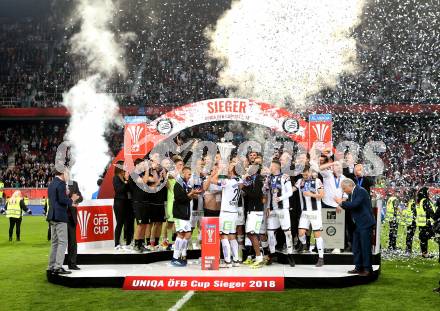 Fussball. Uniqa OEFB Cup Finale. SK Puntigamer Sturm Graz gegen FC Red Bull Salzburg. Jubel (Graz). Woerthersee Stadion Klagenfurt, 9.5.2018.
Foto: Kuess
---
pressefotos, pressefotografie, kuess, qs, qspictures, sport, bild, bilder, bilddatenbank