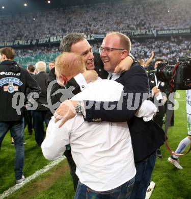Fussball. Uniqa OEFB Cup Finale. SK Puntigamer Sturm Graz gegen FC Red Bull Salzburg. Jubel Trainer Heiko Vogel(Graz). Woerthersee Stadion Klagenfurt, 9.5.2018.
Foto: Kuess
---
pressefotos, pressefotografie, kuess, qs, qspictures, sport, bild, bilder, bilddatenbank