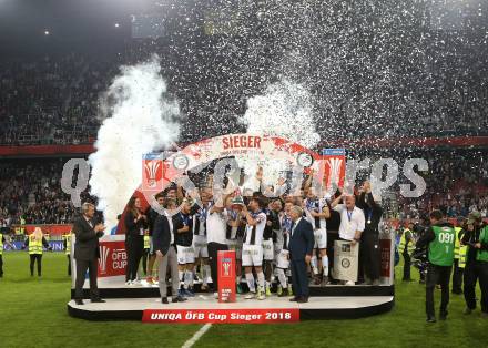 Fussball. Uniqa OEFB Cup Finale. SK Puntigamer Sturm Graz gegen FC Red Bull Salzburg. Jubel (Graz). Woerthersee Stadion Klagenfurt, 9.5.2018.
Foto: Kuess
---
pressefotos, pressefotografie, kuess, qs, qspictures, sport, bild, bilder, bilddatenbank