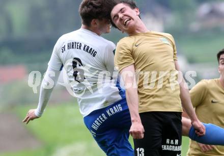 Fussball Kaerntner Liga. Koettmannsdorf gegen Kraig. Philipp Gatti, Moritz  (Koettmannsdorf), Johannes Kirbach (Kraig). Koettmannsdorf, am 5.5.2018.
Foto: Kuess
---
pressefotos, pressefotografie, kuess, qs, qspictures, sport, bild, bilder, bilddatenbank