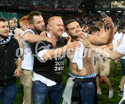 Fussball. Uniqa OEFB Cup Finale. SK Puntigamer Sturm Graz gegen FC Red Bull Salzburg. Trainer Heiko Vogel, Fans (Graz). Woerthersee Stadion Klagenfurt, 9.5.2018.
Foto: Kuess
---
pressefotos, pressefotografie, kuess, qs, qspictures, sport, bild, bilder, bilddatenbank