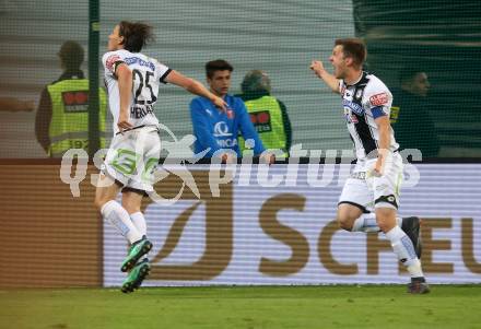Fussball. Uniqa OEFB Cup Finale. SK Puntigamer Sturm Graz gegen FC Red Bull Salzburg. Torjubel Stefan Hierlaender, Deni Alar (Graz). Woerthersee Stadion Klagenfurt, 9.5.2018.
Foto: Kuess
---
pressefotos, pressefotografie, kuess, qs, qspictures, sport, bild, bilder, bilddatenbank