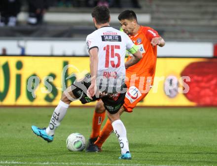 Fussball tipico Bundesliga. RZ Pellets WAC gegen FK Austria Wien. Nemanja Rnic (WAC), Tarkan Serbest (Wien). Wolfsberg, am 15.5.2018.
Foto: Kuess

---
pressefotos, pressefotografie, kuess, qs, qspictures, sport, bild, bilder, bilddatenbank