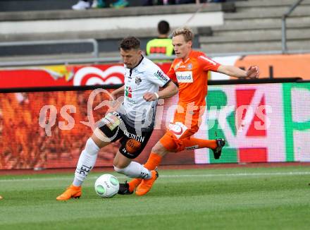 Fussball tipico Bundesliga. RZ Pellets WAC gegen FK Austria Wien. Christopher Wernitznig,  (WAC), Thomas Salamon (Wien). Wolfsberg, am 15.5.2018.
Foto: Kuess

---
pressefotos, pressefotografie, kuess, qs, qspictures, sport, bild, bilder, bilddatenbank