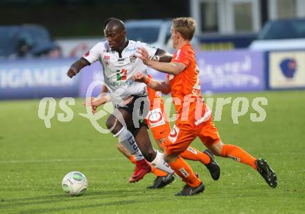 Fussball tipico Bundesliga. RZ Pellets WAC gegen FK Austria Wien. Orgill Dever Akeem (WAC), Thomas Salamon (Wien). Wolfsberg, am 15.5.2018.
Foto: Kuess

---
pressefotos, pressefotografie, kuess, qs, qspictures, sport, bild, bilder, bilddatenbank