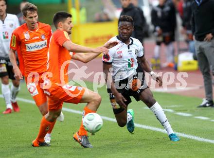Fussball tipico Bundesliga. RZ Pellets WAC gegen FK Austria Wien. Ouedraogo Issiaka,  (WAC), Serbest Tarkan (Wien). Wolfsberg, am 15.5.2018.
Foto: Kuess

---
pressefotos, pressefotografie, kuess, qs, qspictures, sport, bild, bilder, bilddatenbank