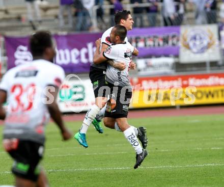 Fussball tipico Bundesliga. RZ Pellets WAC gegen FK Austria Wien. Torjubel Frieser Dominik, Stephan Palla (WAC). Wolfsberg, am 15.5.2018.
Foto: Kuess

---
pressefotos, pressefotografie, kuess, qs, qspictures, sport, bild, bilder, bilddatenbank