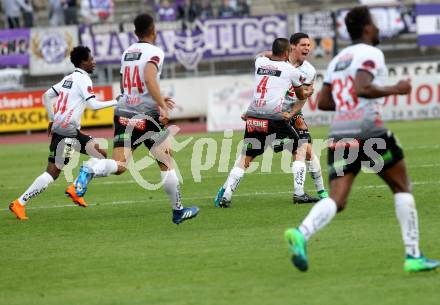 Fussball tipico Bundesliga. RZ Pellets WAC gegen FK Austria Wien. Torjubel Frieser Dominik, Stephan Palla (WAC). Wolfsberg, am 15.5.2018.
Foto: Kuess

---
pressefotos, pressefotografie, kuess, qs, qspictures, sport, bild, bilder, bilddatenbank