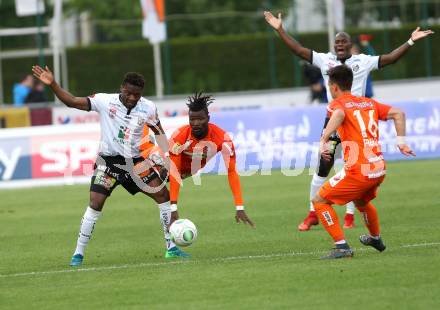 Fussball tipico Bundesliga. RZ Pellets WAC gegen FK Austria Wien. Ouedraogo Issiaka,  (WAC), Mohammed Abdul Kadri (Wien). Wolfsberg, am 15.5.2018.
Foto: Kuess

---
pressefotos, pressefotografie, kuess, qs, qspictures, sport, bild, bilder, bilddatenbank