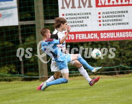 Fussball. Unterliga Ost. Sele Zell gegen Woelfnitz. Tobias Maximilian Perkounig  (Sele Zell),  Petar Kitic (Woelfnitz). Sele Zell, 18.5.2018.
Foto: Kuess
---
pressefotos, pressefotografie, kuess, qs, qspictures, sport, bild, bilder, bilddatenbank