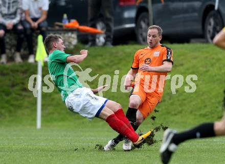 Fussball. Unterliga Ost. Eberstein gegen St. Michael Bleiburg. Harald Stark, (Eberstein), Georg Woschitz  (St. Michael). Eberstein, 19.5.2018.
Foto: Kuess
---
pressefotos, pressefotografie, kuess, qs, qspictures, sport, bild, bilder, bilddatenbank