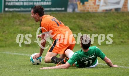 Fussball. Unterliga Ost. Eberstein gegen St. Michael Bleiburg. David Koerbler, (Eberstein), Herbert Skubel  (St. Michael). Eberstein, 19.5.2018.
Foto: Kuess
---
pressefotos, pressefotografie, kuess, qs, qspictures, sport, bild, bilder, bilddatenbank