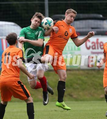 Fussball Unterliga Ost. Eberstein gegen St. Michael/Bleiburg. David Koerbler (Eberstein). Christopher Hober (St. Michael/Bleiburg). Eberstein, am 19.5.2018.
Foto: Kuess
---
pressefotos, pressefotografie, kuess, qs, qspictures, sport, bild, bilder, bilddatenbank
