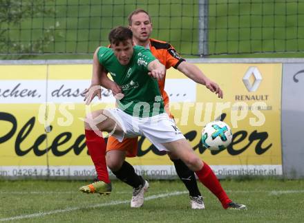 Fussball. Unterliga Ost. Eberstein gegen St. Michael Bleiburg. Andre Adolf Wurzer,  (Eberstein), Georg Woschitz (St. Michael). Eberstein, 19.5.2018.
Foto: Kuess
---
pressefotos, pressefotografie, kuess, qs, qspictures, sport, bild, bilder, bilddatenbank
