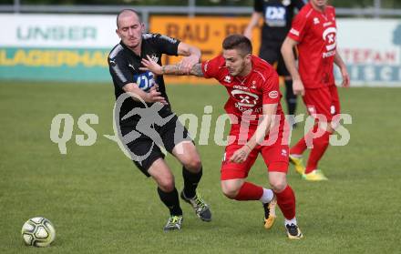 Fussball KFV Cup. Finale. Bleiburg gegen SAK.  Nikola Tolimir, (Bleiburg),  Amer Krcic  (SAK). Bleiburg, am 22.5.2018.
Foto: Kuess
---
pressefotos, pressefotografie, kuess, qs, qspictures, sport, bild, bilder, bilddatenbank