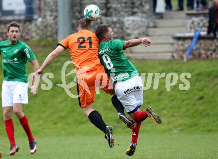 Fussball. Unterliga Ost. Eberstein gegen St. Michael Bleiburg. Harald Stark,  (Eberstein), Johann Opietnik (St. Michael). Eberstein, 19.5.2018.
Foto: Kuess
---
pressefotos, pressefotografie, kuess, qs, qspictures, sport, bild, bilder, bilddatenbank