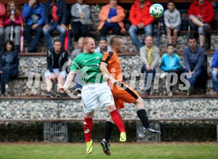 Fussball. Unterliga Ost. Eberstein gegen St. Michael Bleiburg. Franz Pusar,  (Eberstein), Johann Opietnik (St. Michael). Eberstein, 19.5.2018.
Foto: Kuess
---
pressefotos, pressefotografie, kuess, qs, qspictures, sport, bild, bilder, bilddatenbank