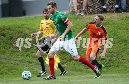 Fussball. Unterliga Ost. Eberstein gegen St. Michael Bleiburg. Manuel Rabitsch, (Eberstein), Christopher Hober  (St. Michael). Eberstein, 19.5.2018.
Foto: Kuess
---
pressefotos, pressefotografie, kuess, qs, qspictures, sport, bild, bilder, bilddatenbank