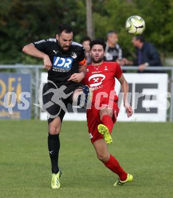 Fussball KFV Cup. Finale. Bleiburg gegen SAK. Lovro Plimon, (Bleiburg),  Stephan Buergler  (SAK). Bleiburg, am 22.5.2018.
Foto: Kuess
---
pressefotos, pressefotografie, kuess, qs, qspictures, sport, bild, bilder, bilddatenbank