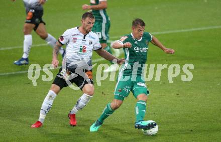 Fussball tipico Bundesliga. RZ Pellets WAC gegen Rapid Wien. Michael Sollbauer,  (WAC), Stefan Schwab (Rapid). Wolfsberg, am 15.5.2018.
Foto: Kuess

---
pressefotos, pressefotografie, kuess, qs, qspictures, sport, bild, bilder, bilddatenbank