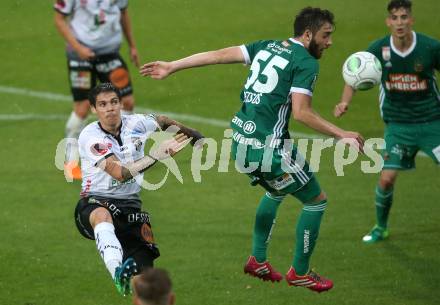 Fussball tipico Bundesliga. RZ Pellets WAC gegen Rapid Wien. Dominik Frieser,  (WAC), Thanos Petsos (Rapid). Wolfsberg, am 15.5.2018.
Foto: Kuess

---
pressefotos, pressefotografie, kuess, qs, qspictures, sport, bild, bilder, bilddatenbank