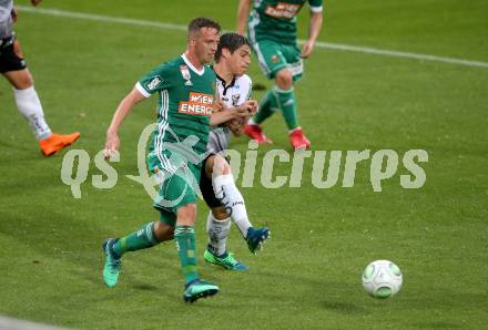 Fussball tipico Bundesliga. RZ Pellets WAC gegen Rapid Wien. Dominik Frieser,  (WAC), Philipp Schobesberger (Rapid). Wolfsberg, am 15.5.2018.
Foto: Kuess

---
pressefotos, pressefotografie, kuess, qs, qspictures, sport, bild, bilder, bilddatenbank