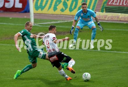 Fussball tipico Bundesliga. RZ Pellets WAC gegen Rapid Wien. Bernd Gschweidl,  (WAC), Mario Sonnleitner, Tobias Knoflach (Rapid). Wolfsberg, am 15.5.2018.
Foto: Kuess

---
pressefotos, pressefotografie, kuess, qs, qspictures, sport, bild, bilder, bilddatenbank