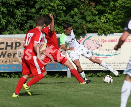 Fussball Kaerntner Liga. KAC 1909 gegenn Feldkirchen. Patrick Legner (KAC), Sebastian Hertelt (Feldkirchen). Klagenfurt, am 26.5.2018.
Foto: Kuess
---
pressefotos, pressefotografie, kuess, qs, qspictures, sport, bild, bilder, bilddatenbank