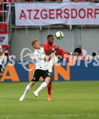 Fussball Laenderspiel. Oesterreich gegen Deutschland. David Alaba,  (Oesterreich), Joshua Kimmich (Deutschland). Klagenfurt Woerthersee Stadion, am 2.6.2018.
Foto: Kuess


---
pressefotos, pressefotografie, kuess, qs, qspictures, sport, bild, bilder, bilddatenbank