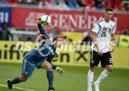 Fussball Laenderspiel. Oesterreich gegen Deutschland.  Manuel Neuer (Deutschland). Klagenfurt Woerthersee Stadion, am 2.6.2018.
Foto: Kuess


---
pressefotos, pressefotografie, kuess, qs, qspictures, sport, bild, bilder, bilddatenbank