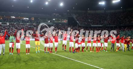 Fussball Laenderspiel. Oesterreich gegen Deutschland. Jubel  (Oesterreich). Klagenfurt Woerthersee Stadion, am 2.6.2018.
Foto: Kuess


---
pressefotos, pressefotografie, kuess, qs, qspictures, sport, bild, bilder, bilddatenbank