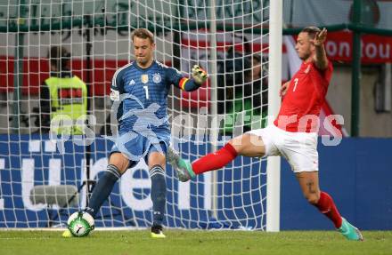 Fussball Laenderspiel. Oesterreich gegen Deutschland. Marko Arnautovic,  (Oesterreich), Manuel Neuer (Deutschland). Klagenfurt Woerthersee Stadion, am 2.6.2018.
Foto: Kuess


---
pressefotos, pressefotografie, kuess, qs, qspictures, sport, bild, bilder, bilddatenbank