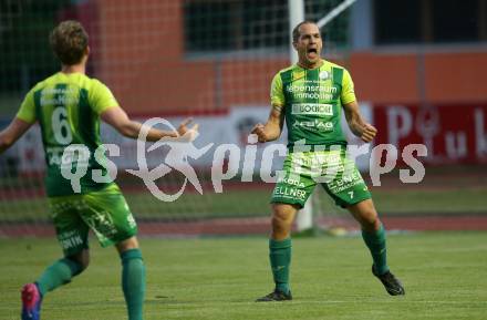 Fussball. Kaerntner Liga. Voelkermarkt gegen FC Lendorf. Torjubel Martin Morgenstern,    (Lendorf). Voelkermarkt, 8.6.2018.
Foto: Kuess
---
pressefotos, pressefotografie, kuess, qs, qspictures, sport, bild, bilder, bilddatenbank