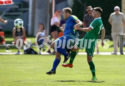 Fussball 1. Klasse C. Donau gegen Ebental. Julian Pichler, (Donau), Stefan Trinker  (Ebental). Klagenfurt, am 9.6.2018.
Foto: Kuess
---
pressefotos, pressefotografie, kuess, qs, qspictures, sport, bild, bilder, bilddatenbank