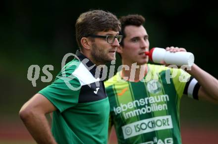 Fussball. Kaerntner Liga. Voelkermarkt gegen FC Lendorf. Trainer Christoph Morgenstern,  (Lendorf). Voelkermarkt, 8.6.2018.
Foto: Kuess
---
pressefotos, pressefotografie, kuess, qs, qspictures, sport, bild, bilder, bilddatenbank