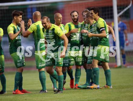 Fussball. Kaerntner Liga. Voelkermarkt gegen FC Lendorf. Torjubel Martin Morgenstern,    (Lendorf). Voelkermarkt, 8.6.2018.
Foto: Kuess
---
pressefotos, pressefotografie, kuess, qs, qspictures, sport, bild, bilder, bilddatenbank