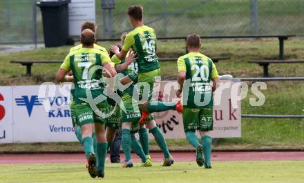 Fussball. Kaerntner Liga. Voelkermarkt gegen FC Lendorf. Torjubel (Lendorf). Voelkermarkt, 8.6.2018.
Foto: Kuess
---
pressefotos, pressefotografie, kuess, qs, qspictures, sport, bild, bilder, bilddatenbank